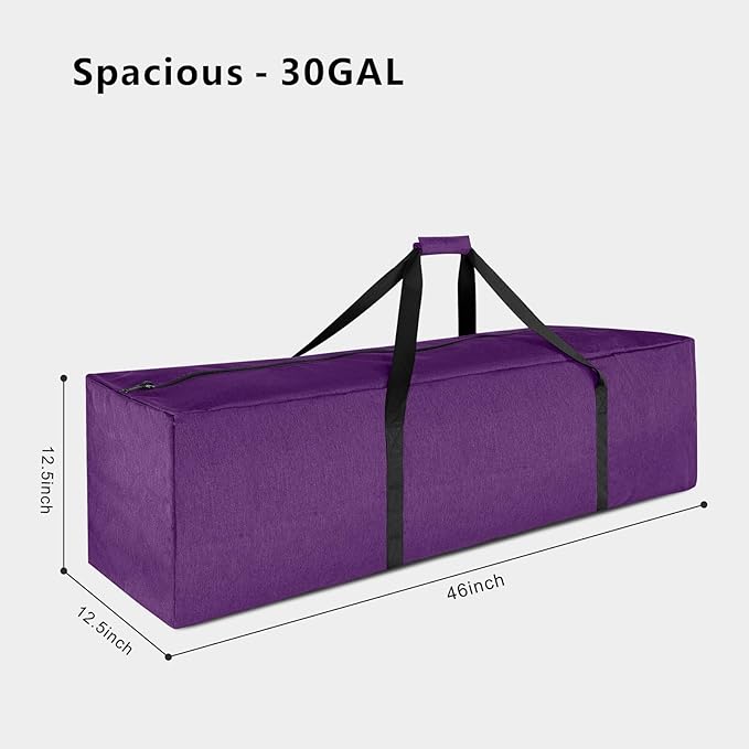 TOPDesign 46 Inch Extra Large Zippered Duffel Bag for Travel Camping Sports Equipment Storage, Waterproof Foldable Luggage Bag with Padded Handles