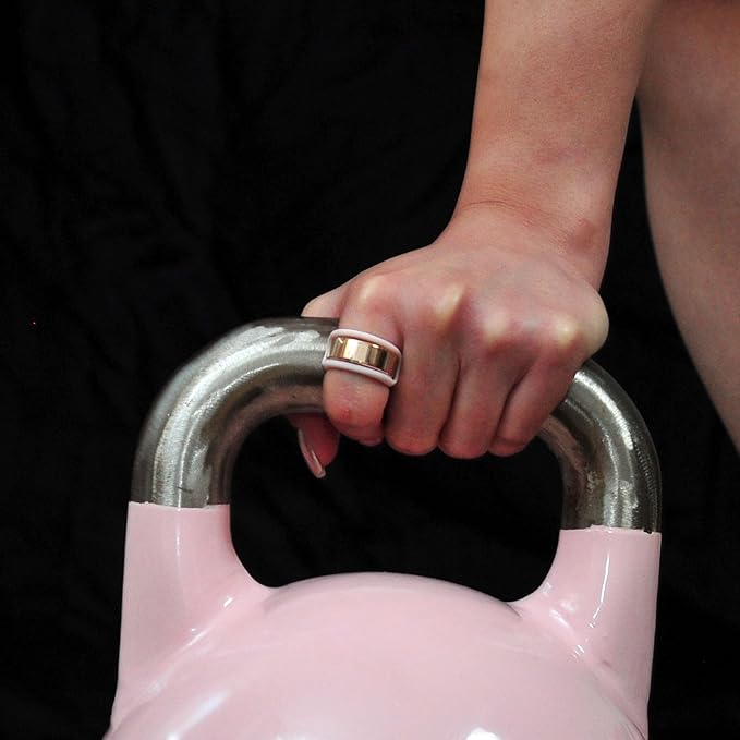 Rinfit Smart Ring Protector - Silicone Ring Enhancer for Active Lifestyle and Gym - StyleFit U.S. Design Patent - Pink, Size 8