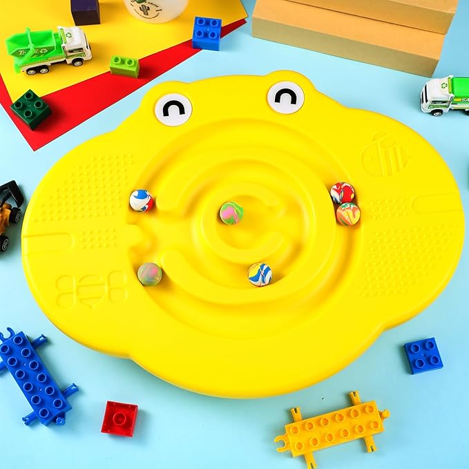 Maze Balance Board for Kids Plastic Wobble Rocker Balance Board with Mini Balls Load 170lb for Balancing Exercise Equipment Game Girls Boys Physical Therapy, 18.5 x 14.57 Inches