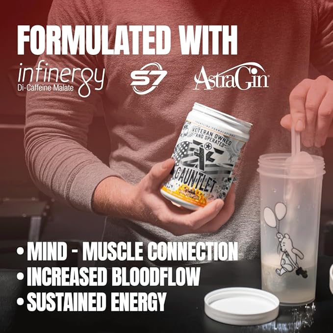 Gauntlet Pre-Workout Powder, Explosive Workouts, Laser Focus, Mid Stim, Amazing Flavor, Veteran Owned and Operated (25 Servings, Margarita Twist)