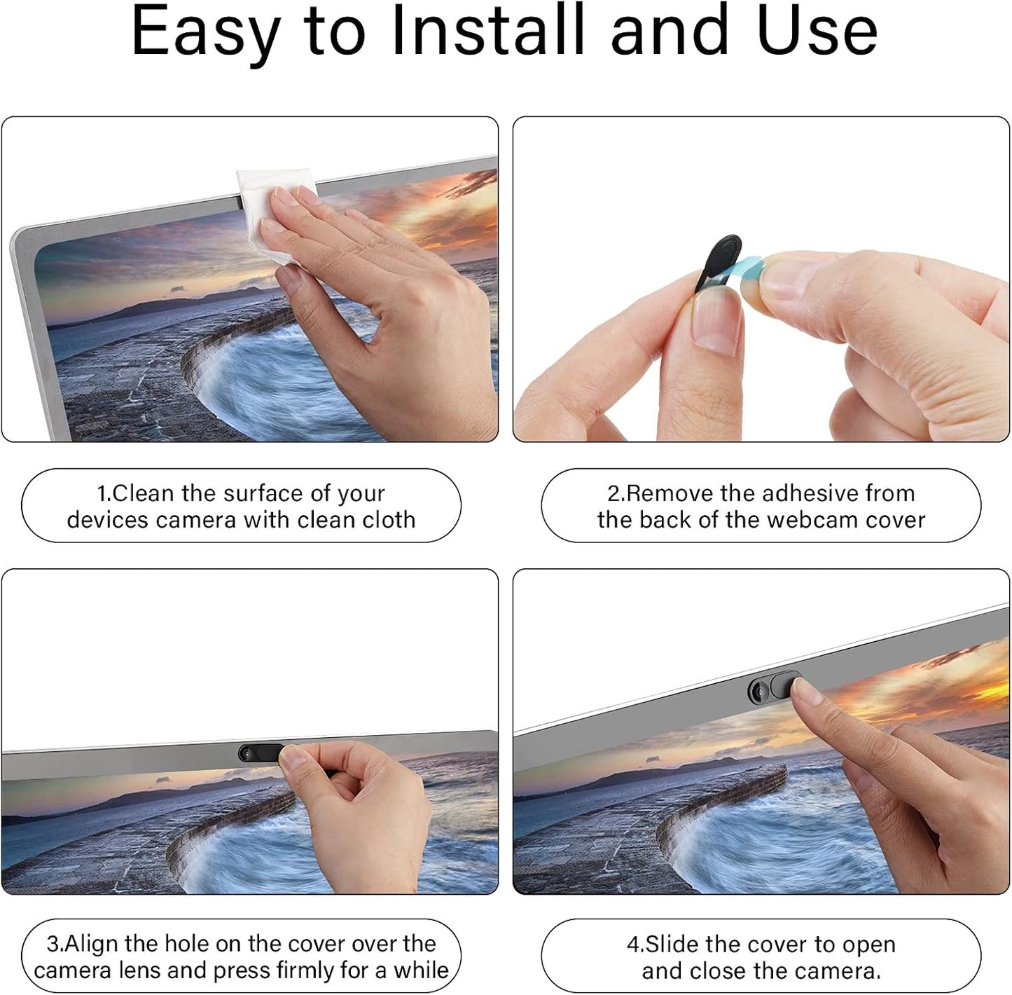 ZUCUCUC 12 Pack Laptop Camera Cover Slide, Webcam Cover, Phone Camera Cover, Ultra-Thin Computer Slide - Fits Most
