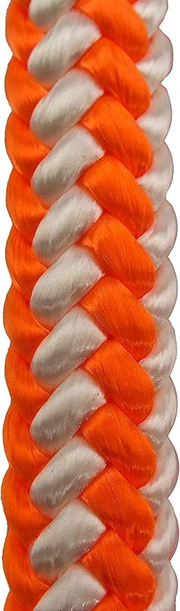 Pelican Rope 16-Strand 1/2 in (12.7 mm) Arborist-16™ Rope - 5400 lbs MBS - Static Climbing Rope - Rescue Operations - High Visibility - 200 ft - Tight Spliced Eye - Orange/White - Made in The USA