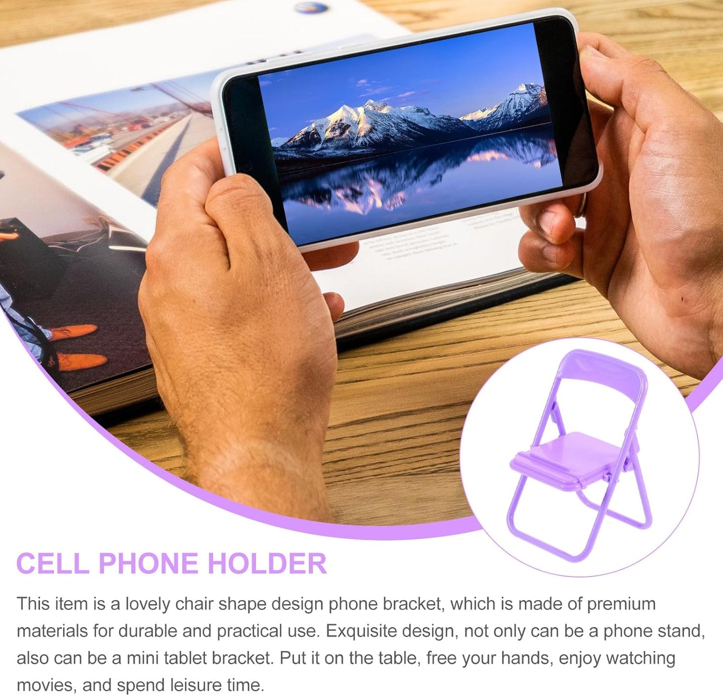 Beaupretty 10pcs Folding Chair Shape Phone Stands Portable Plastic Smartphone Holders Multi-Functional Desk Brackets