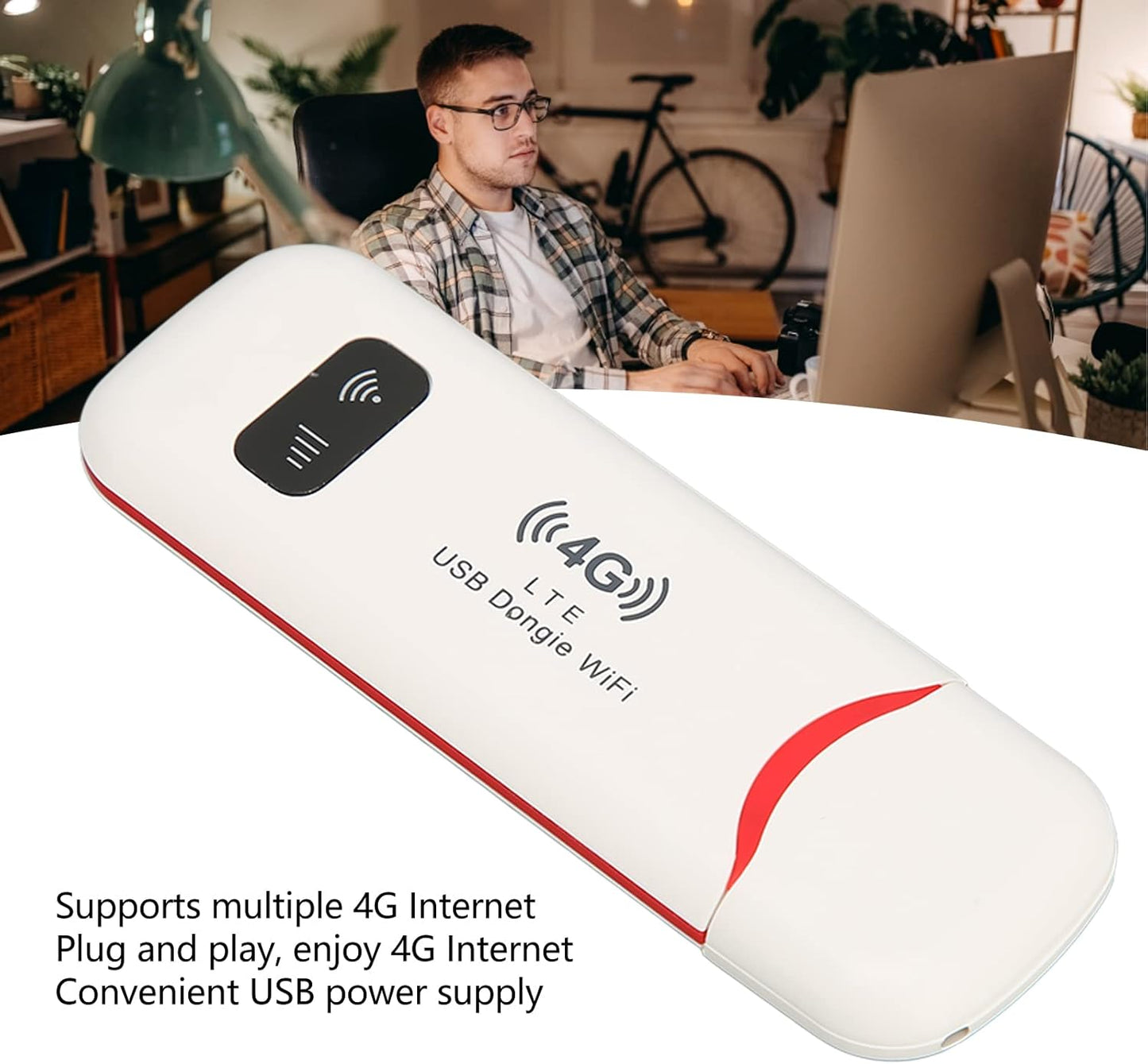 ASHATA H760R 4G 150Mbps 10 WPA2 LTE USB WiFi Router, Portable Mobile Hotspot, Support Devices, WPA Encryption, Unlocked