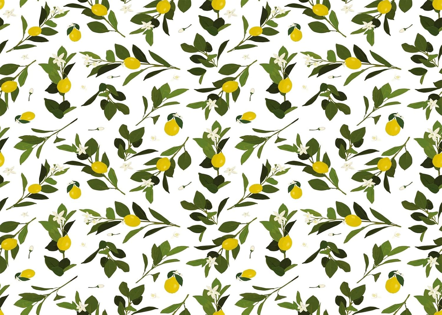 CORFOTO 7x5ft Summer Fabric Lemon Branch Backdrop Yellow Lemons Green Leaves White Flowers Citrus Pattern Photography