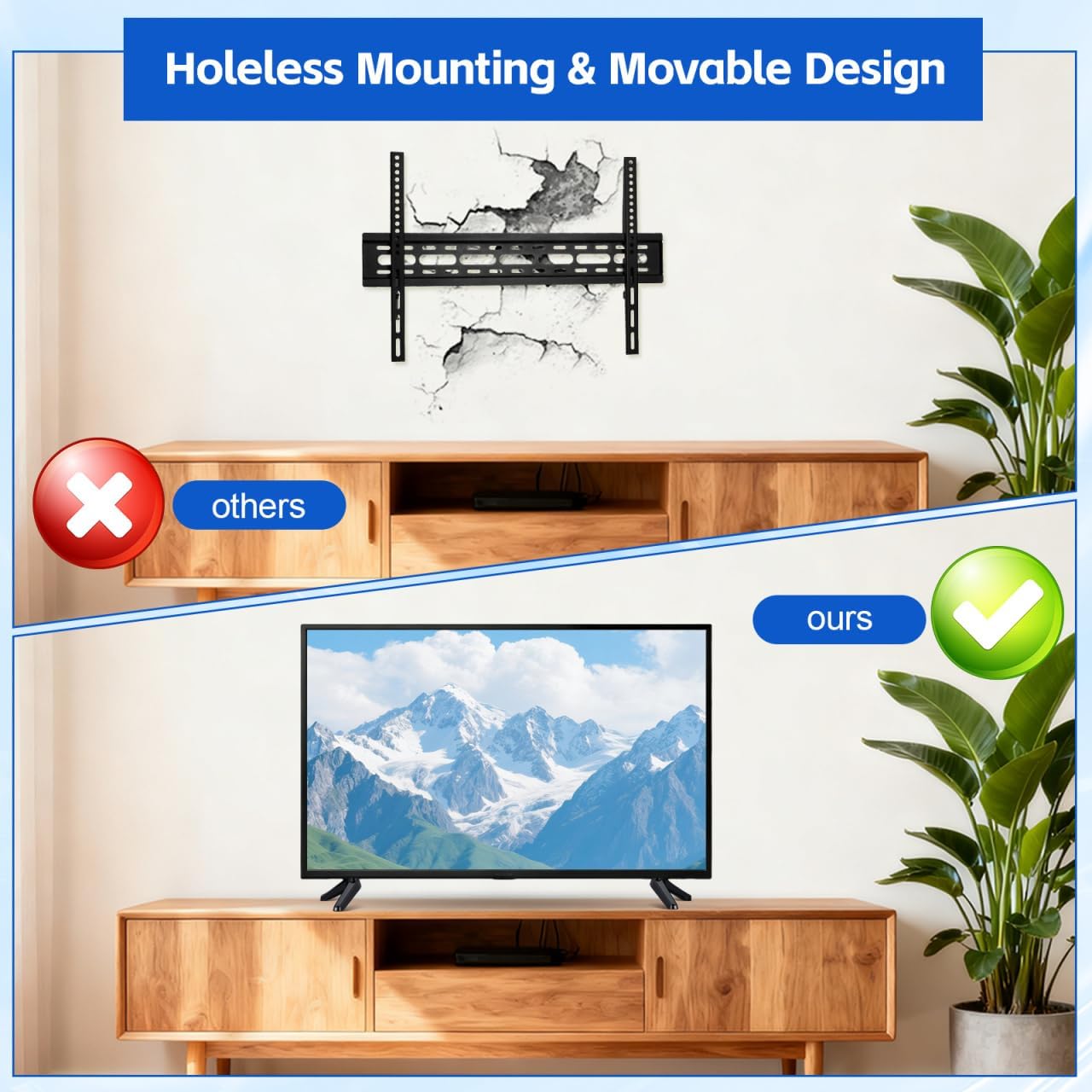 2pcs 32-55 Inch DOITOOL TV Stand Legs Table TV Legs Replacement Plastic Television Feet for TVs, Including Screws