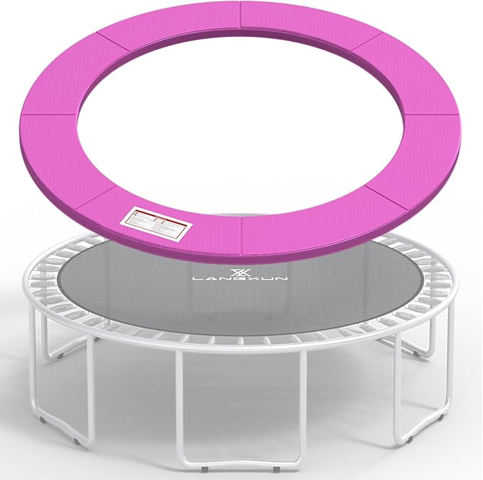 LANGXUN Universal Trampoline Repalcement Safety Pad, 8ft 10ft 12ft 14ft 15ft 16ft Waterproof Surround Spring Foam Cover for Round Frame