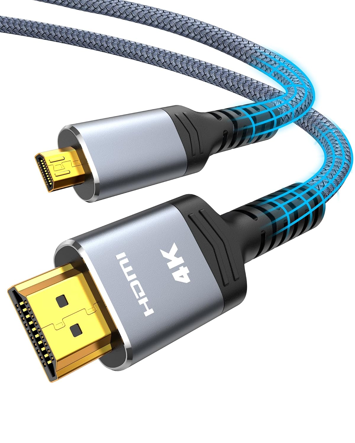 4K 15 4K@60Hz, Highwings Micro HDMI to HDMI Cable FT, Micro HDMI Cord HDR Compatible for DSLR Camera, Raspberry Pi