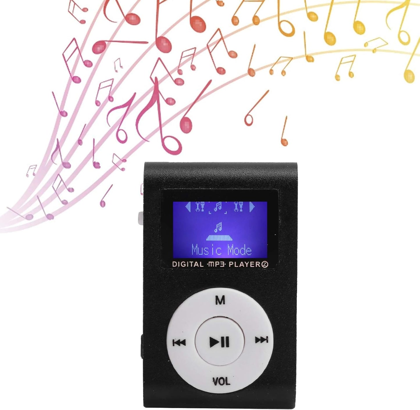 ciciglow MP3 32G,Suitable Mini Player,Mini LCD Screen Display USB Music Player,with Earphones,Ultra-Light Clip-on