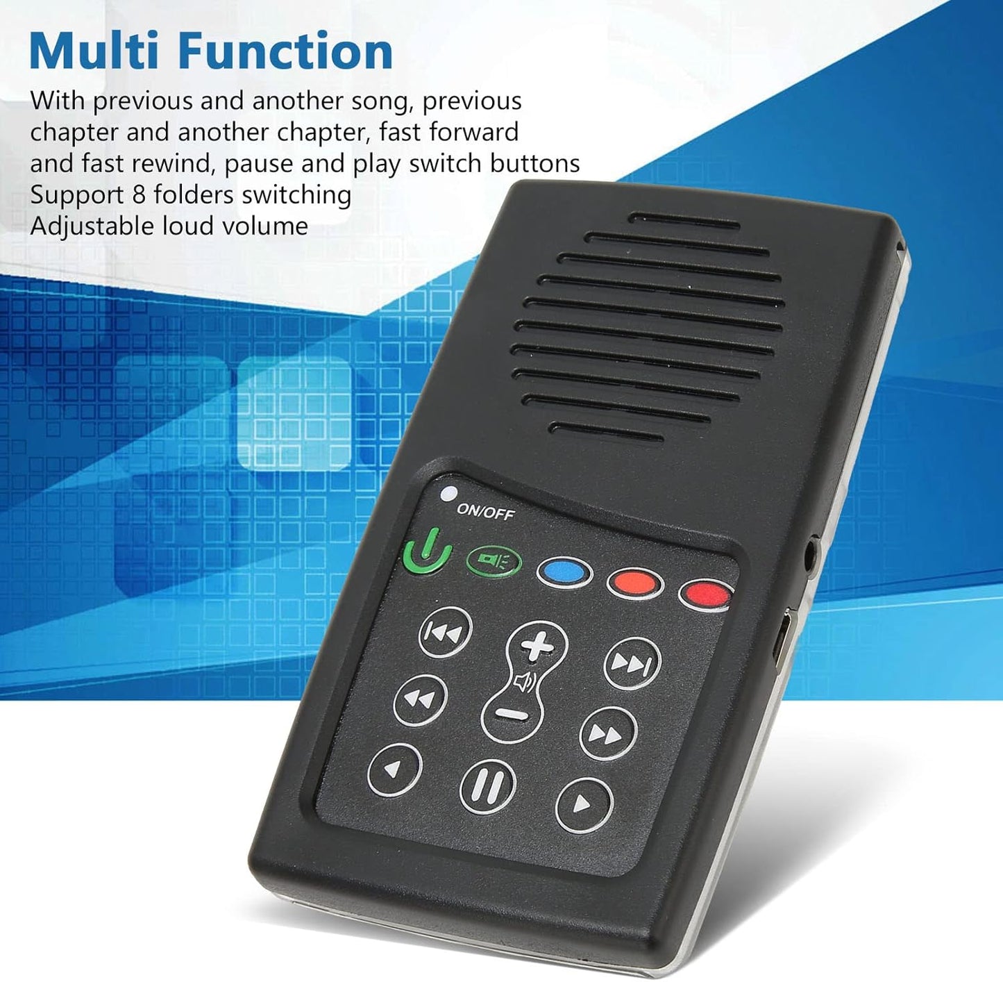 Zopsc 8G 350mAh Solar Powered Bible Reader, Portable Electronic Bible Audio Player Built in Capacity for Seniors