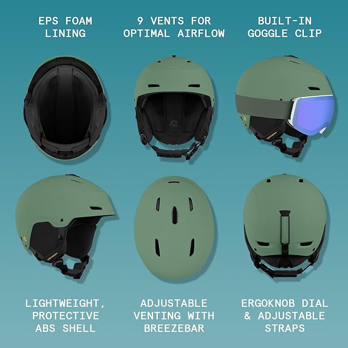 Retrospec Zephyr Ski Helmet - Snowboard Helmet for Adults & Youth - Adjustable Fit with Breathable Vents for Men, Women, Boys and Girls