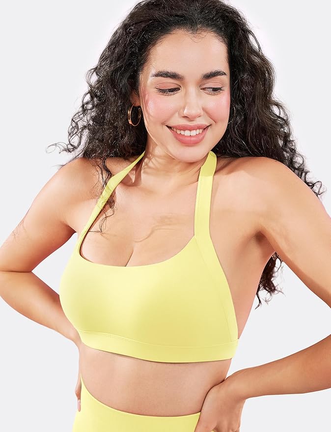 VOYJOY Sports Bras for Women Basic Wireless Bra Crop Workout Yoga Bra Sexy Tank Top