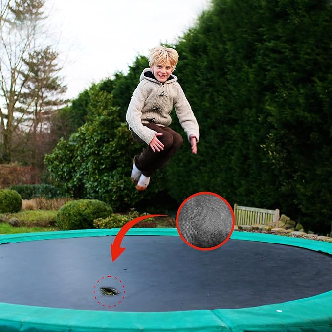 Self-Adhesive Trampoline Patch Repair Kit - 2 Square + 2 Rectangular Patches - Trampoline Accessories for Repairing Tears or Holes in Trampoline Mats