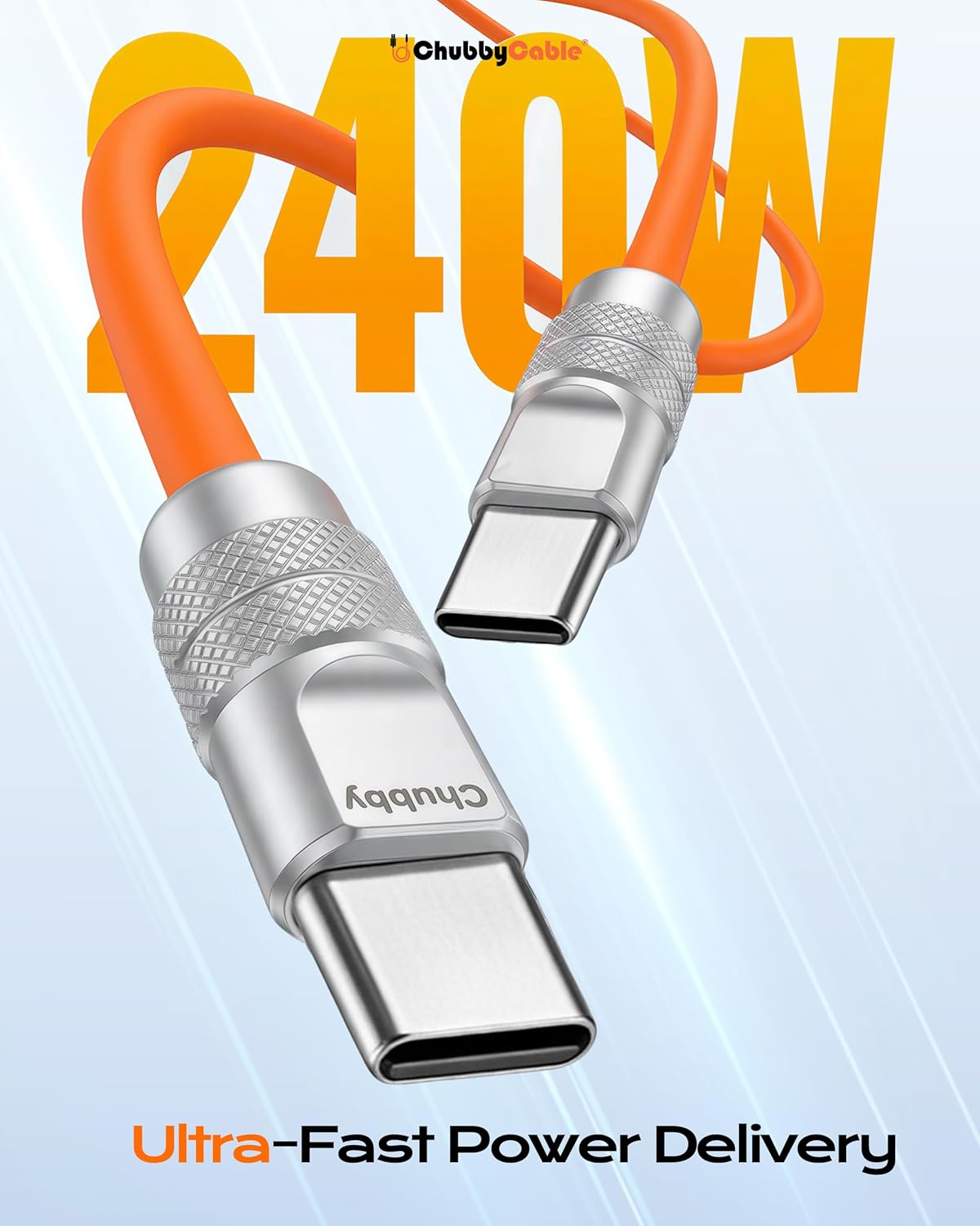 2.0 240W 17-15 9.8FT chubbycable Chubby USB C Fast Charging Cable Silicone Soft Durable USB C Cable Extra Thick Charger