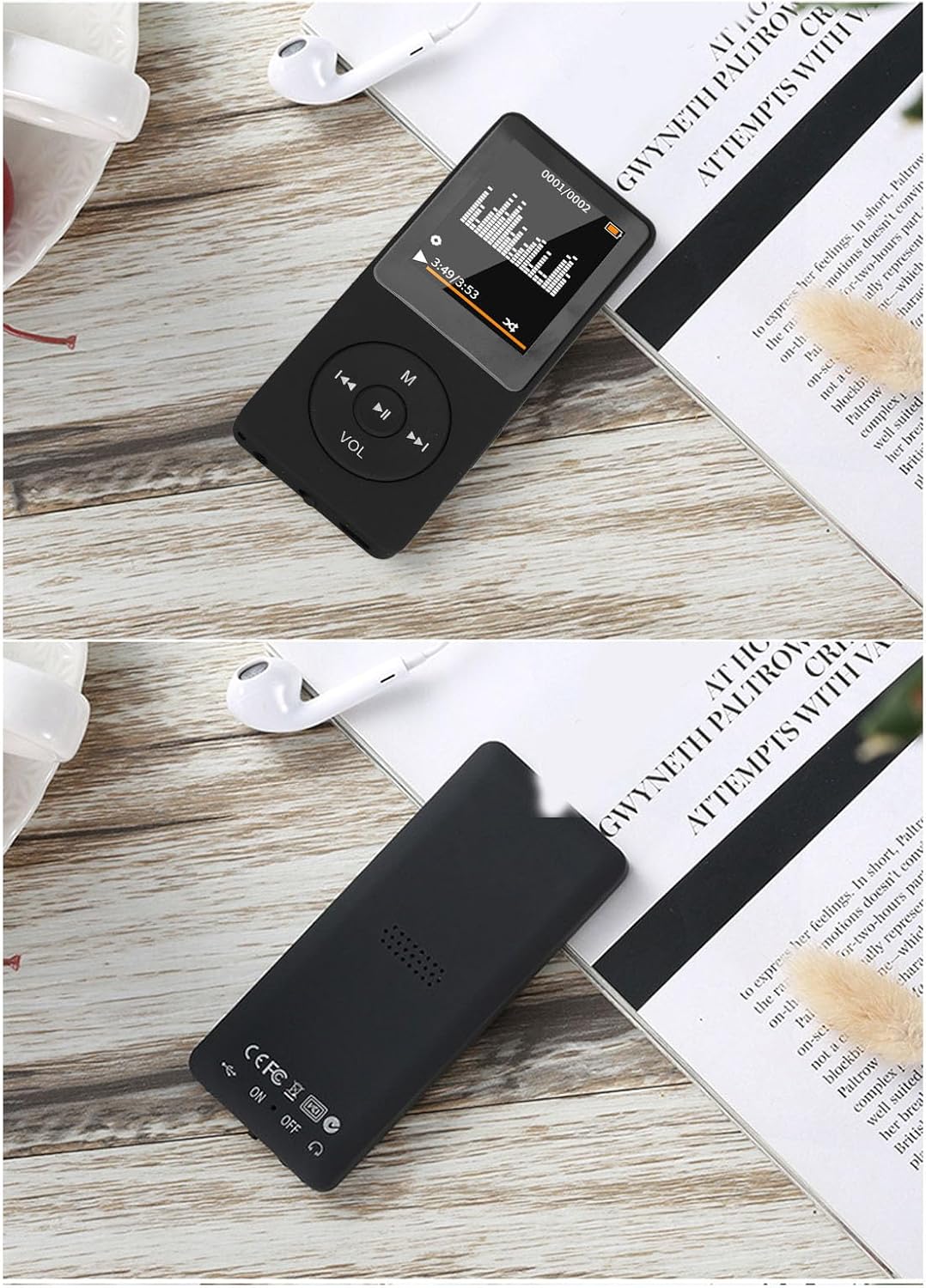 ciciglow MP3 MP4 1.8 Inch 3.5mm 64GB Player with Bluetooth, Screen Lossless Sound WL Music Player with Interface, Small