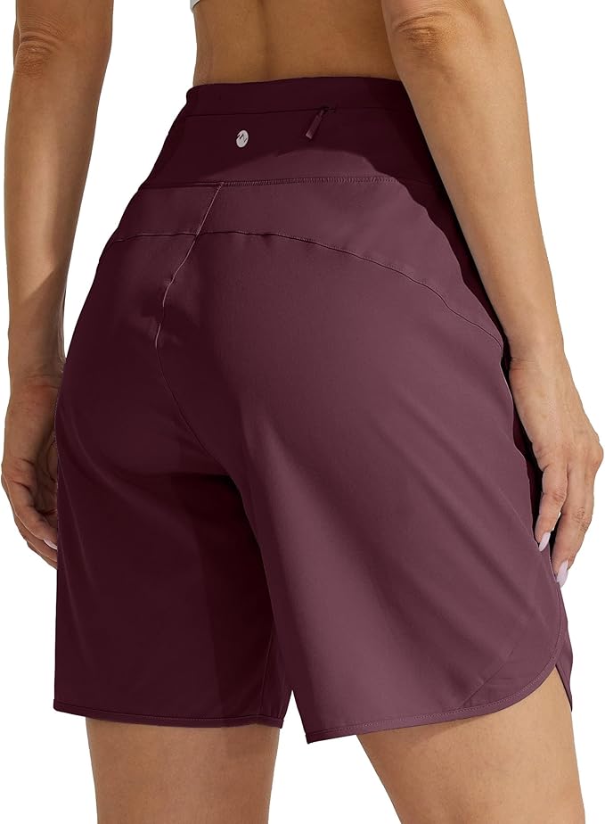 Willit Women's 7" Athletic Running Shorts Long Workout Hiking Shorts Quick Dry High Waisted Active Zipper Pocket(XX-Large)