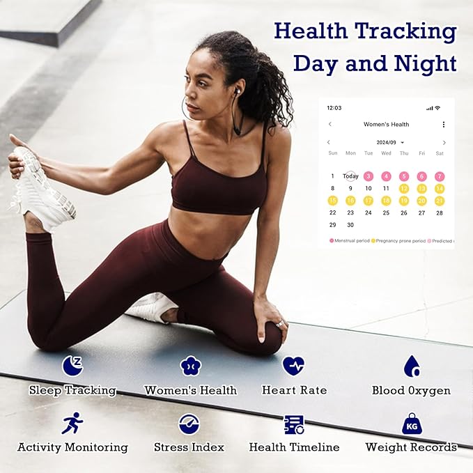 Smart Ring Health Tracker, Sleep Tracker Ring with Heart Rate, Waterproof Fitness Ring for Activity Monitoring/Steps/Distance/Calories,Air Gestures,Up to 7-Day Battery,for iOS Android(Light Silver#11)