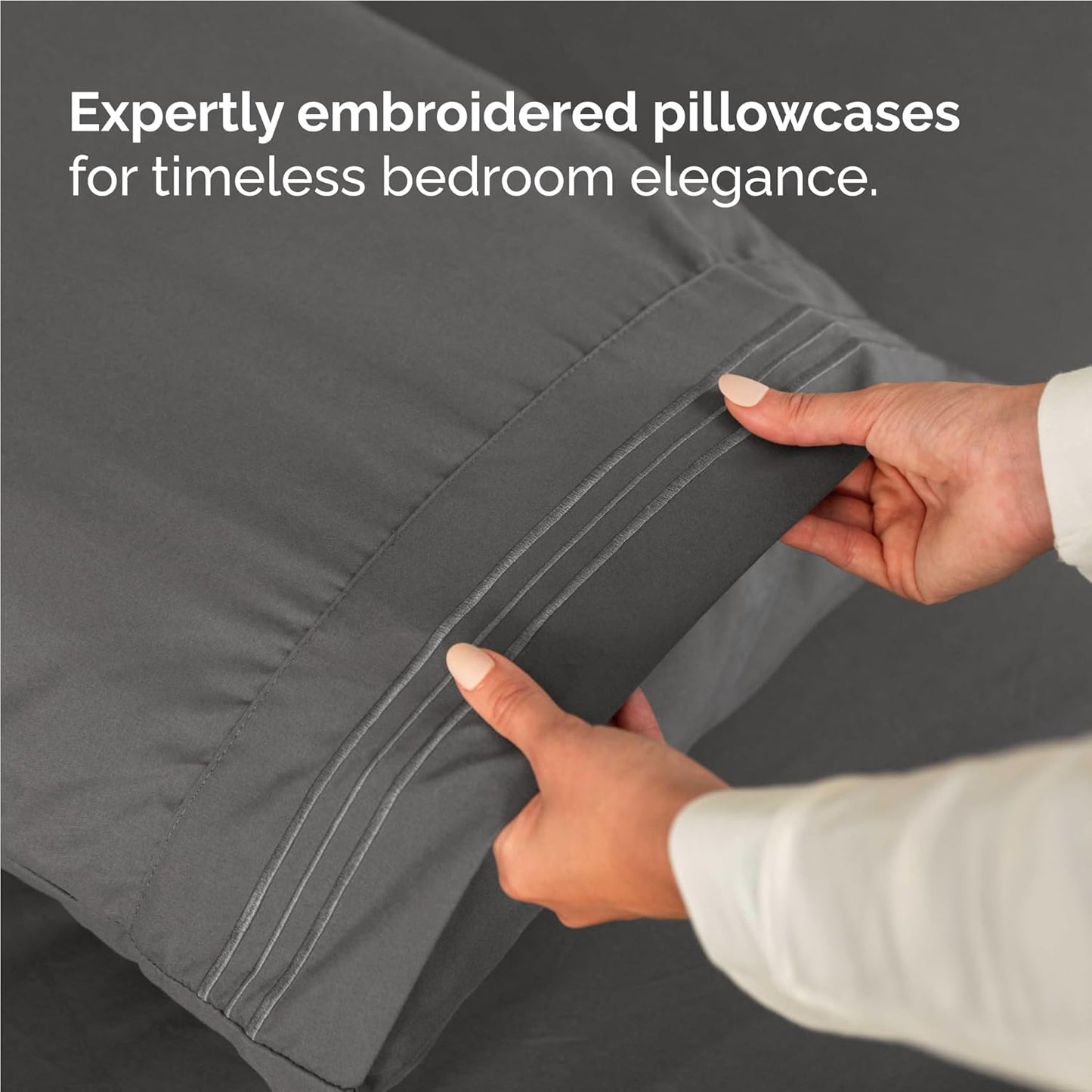 Regine Switzerland Twin XL Sheet Set - Comfy Cooling Bedding for All - Deep Pockets, Soft & Wrinkle-Free - Charcoal