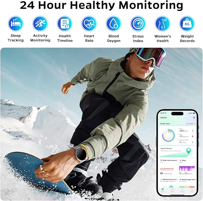 Upgrade Smart Health Ring for Women Men,Waterproof Fitness Ring, Fitness Tracker for Activity Monitoring,Sleep Tracker, No Subscription Fee, Smart Ring for iSO & Android (Gold,12#)