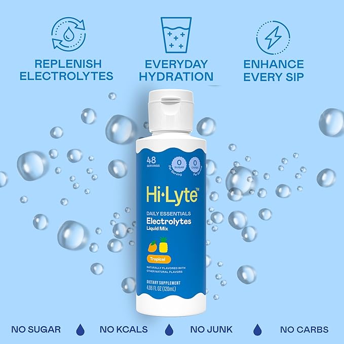 Hi-Lyte Electrolytes for Fasting, Immune Support and Rapid Hydration | Tropicals | NO Calories NO Sugar | 20%+ More Potassium, Magnesium & Zinc
