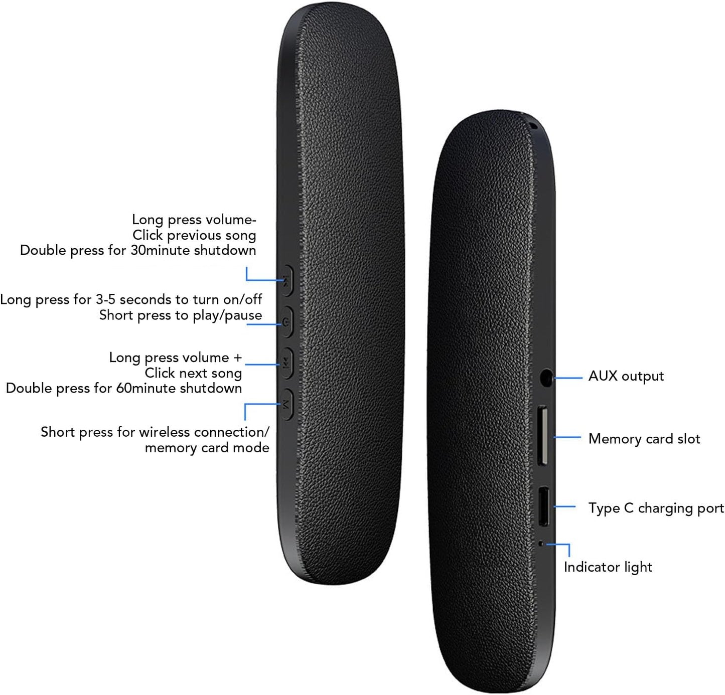 30/60min Diyeeni Portable Bluetooth Pillow Speaker White Noise Machine with Auto Shutoff & Memory Card Playback
