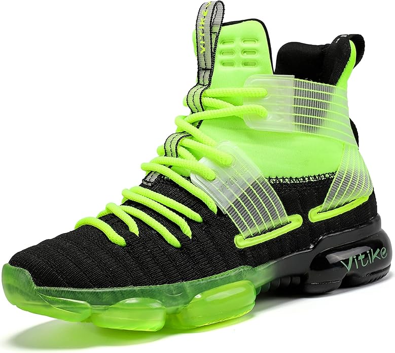 JMFCHI Kids Basketball Shoes High-top Sports Shoes Sneakers Durable Lace-up Non-Slip Running Shoes Secure for Little Kids Big Kids and Boys Girls