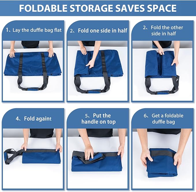 Large Travel Duffle Bag, 102L Gear Bag for Men and Women, Storage Bag Ideal for Overnight Camping and Weekend Getaways, Dark Blue