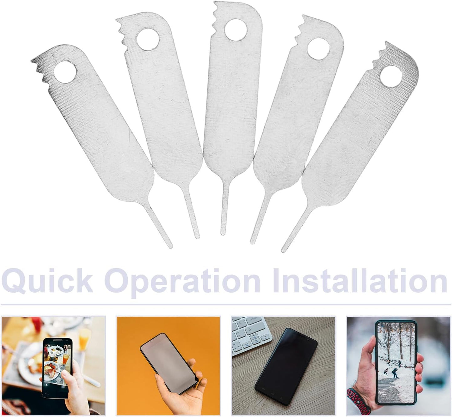 400pcs Set, Homoyoyo Universal Sim Card Removal Tool Pin Anti-Lost Tray Ejector Needle for Smartphones, Tablets, Mobile
