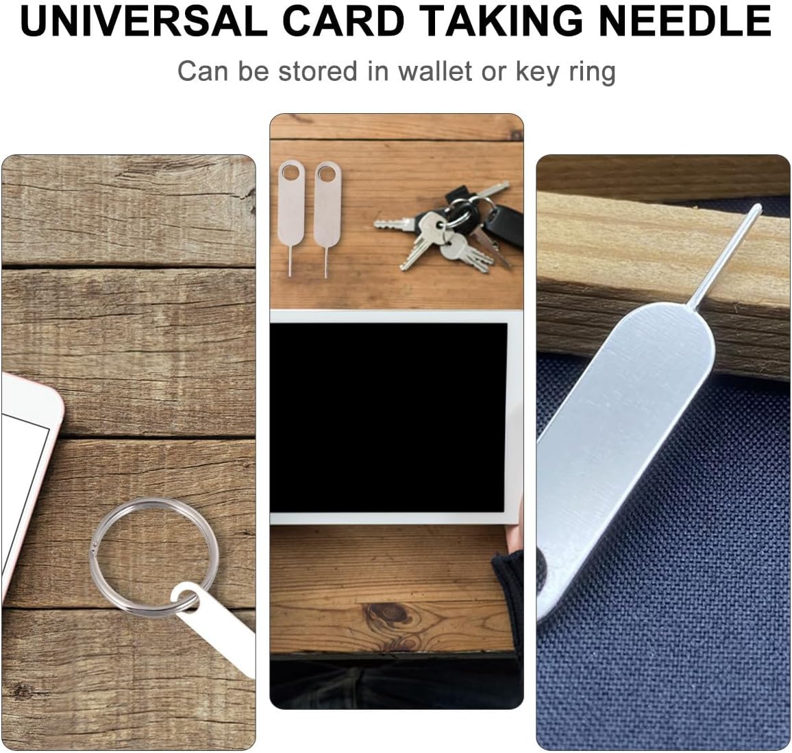 100pcs Set, Veemoon Universal Sim Tray Eject Pin Removal Tool Hard Steel Mobile Phone Sim Card Needle for Cell Phone