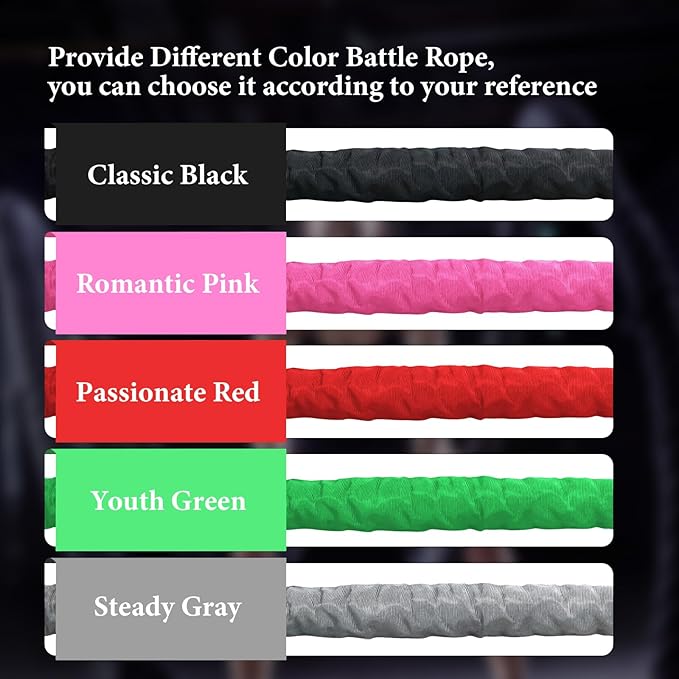 Battle Ropes Pink Workout Rope 1.5inch Battle Ropes for Home Gym 30ft Exercise Ropes for Working Out Heavy Ropes for Exercise Training Weighted Rope Weighted Workout Rope Battle Rope