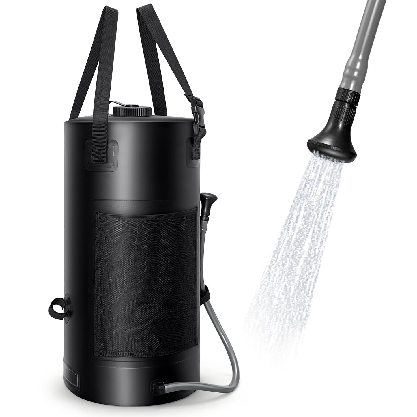 SPACEREST Solar Shower Bag, 3 Gal/11L Solar Heating Camping Shower Bag, On-Off Switchable Shower Head, Portable Shower with Thick Tarpaulin for Camping, Surfing, Outdoor Traveling, No Tear & Leak