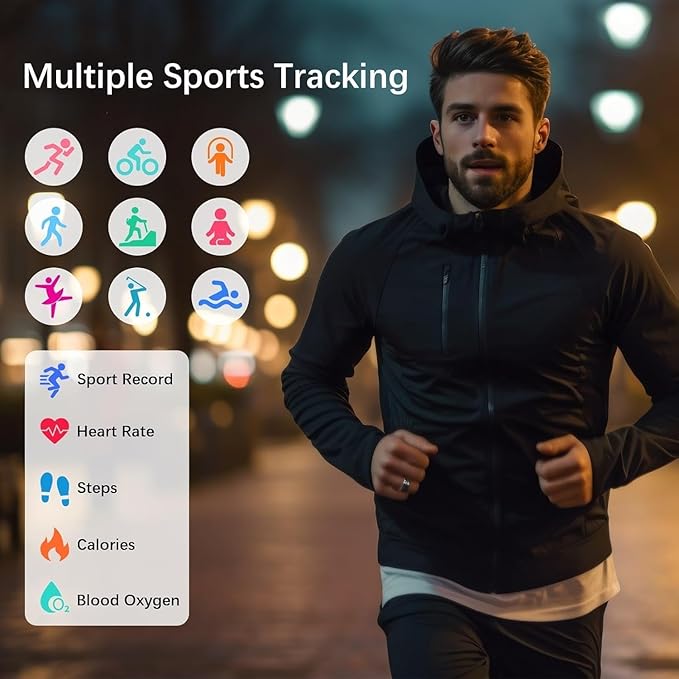 Smart Health Rings for Women Men, Fitness Tracker with Heart Rate, Blood Oxygen, HRV, Sleep Tracker, Step Tracker, No Subscription Fee, IP68 Waterproof Smart Ring for iphone & Android (Silver 12#)