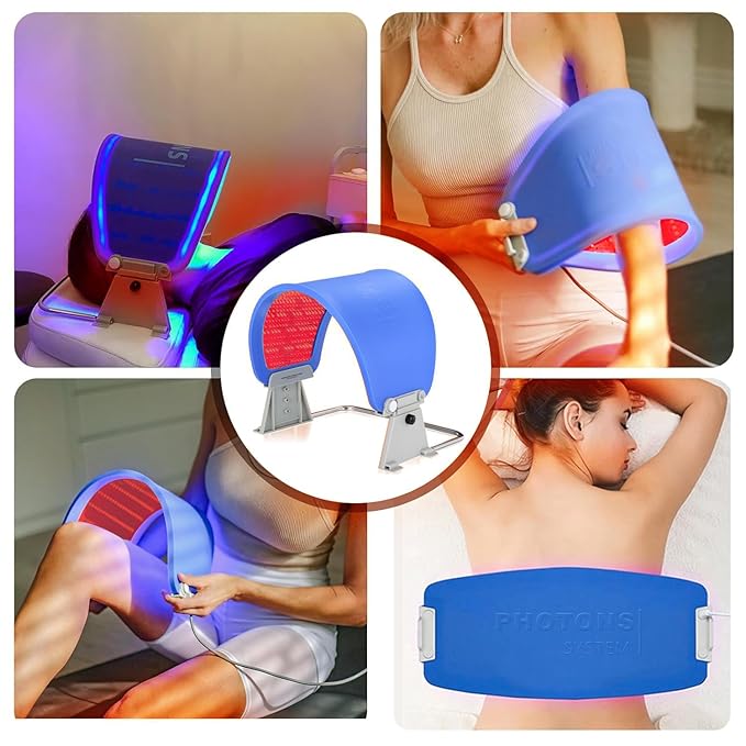 ZOVIE Red Light Therapy Mask-Infrared Photons Facial Skin Care Machine LED Beauty Mask-Flexible Led Light Therapy(Navy-Blue)