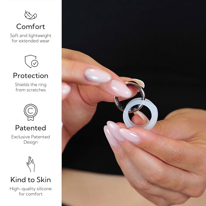 Rinfit Smart Ring Protector - Silicone Ring Enhancer for Active Lifestyle and Gym - StyleFit U.S. Design Patent - Frosted, Size 10