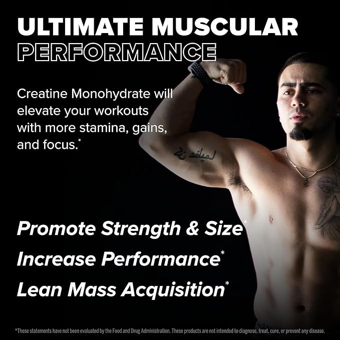 FINAFLEX Pure CREATINE, Unflavored - 500G - Promotes Muscular Strength, Size & Performance - 100% Pure, Micronized Creatine Monohydrate - NSF Certified - 100 Servings