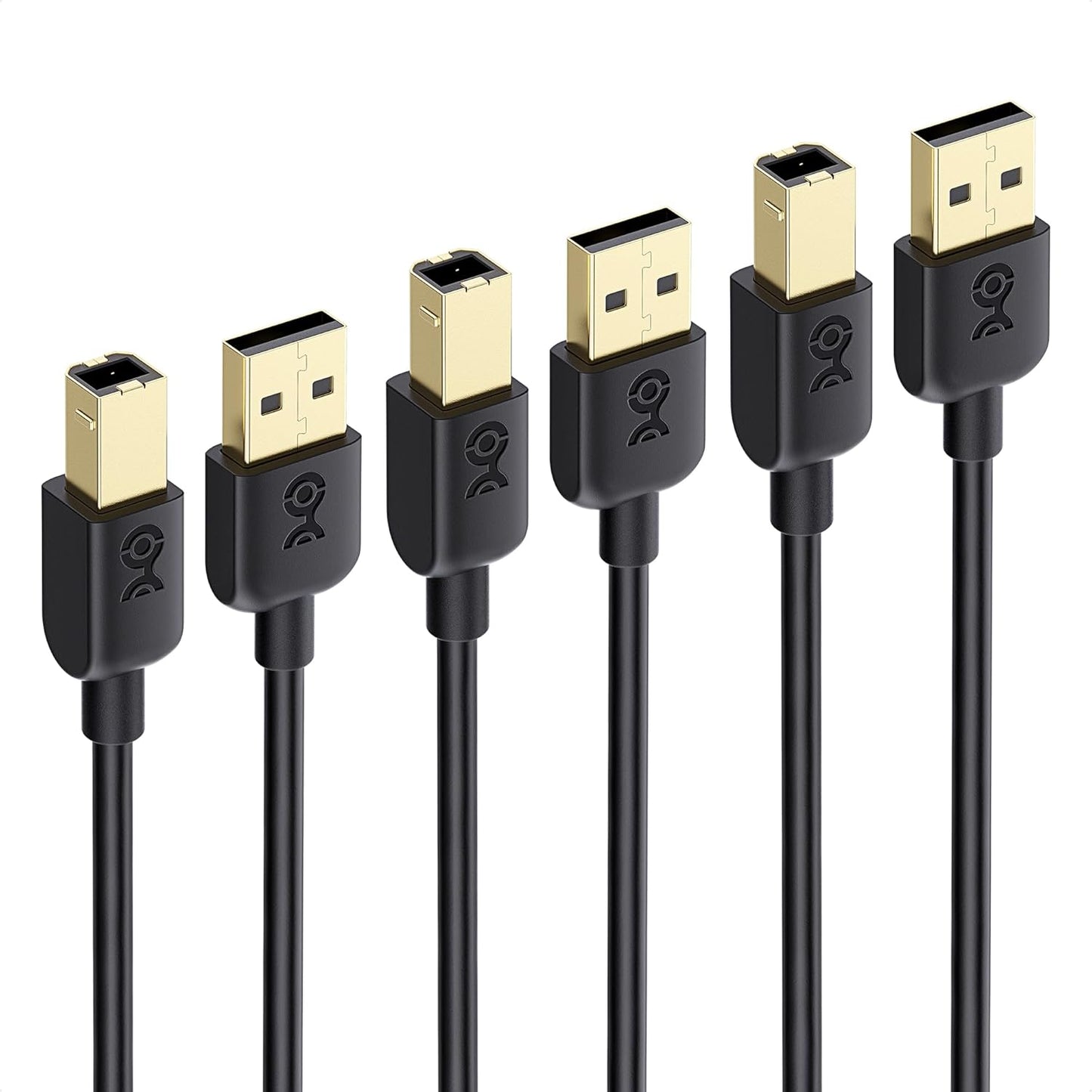 3-Pack 10ft, Cable Matters USB Printer Cable - USB A to B Cable, Compatible with Printer, External Hard Drive, Audio