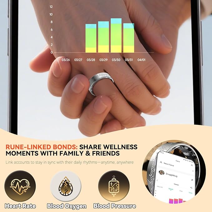 Ultra Smart Ring for Women Men,Health Fitness Tracker with Sleep/Blood Pressure/Oxygen Monitoring, Heart Rate & Activity Tracking,IP68 Waterproof, 5+Day Battery,No Subscription Fee 1-Silver 8