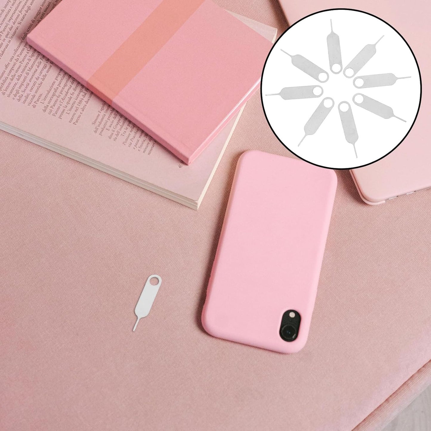 500pcs Set DOITOOL Sim Card Ejector Pin for Mobile Phones Stainless Steel Mobile Phone Card Removal Tool Compatible