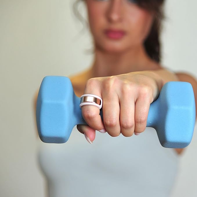 Rinfit Smart Ring Protector - Silicone Ring Enhancer for Active Lifestyle and Gym - StyleFit U.S. Design Patent - Pink, Size 8