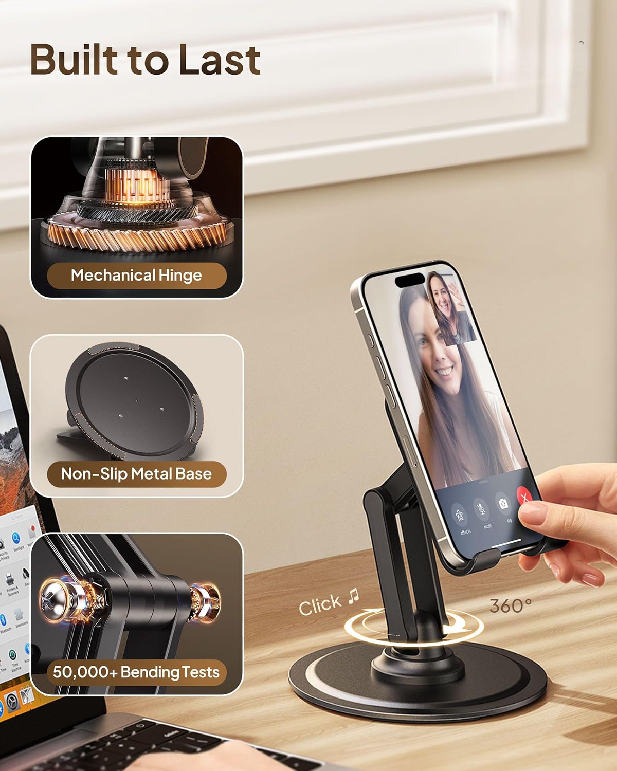 COOPER 360 Pack], 2-Pack) Stand, [Gift Family Rotating Cell Phone Stand for Desk, Cell Phone Holder for Desk, iPhone