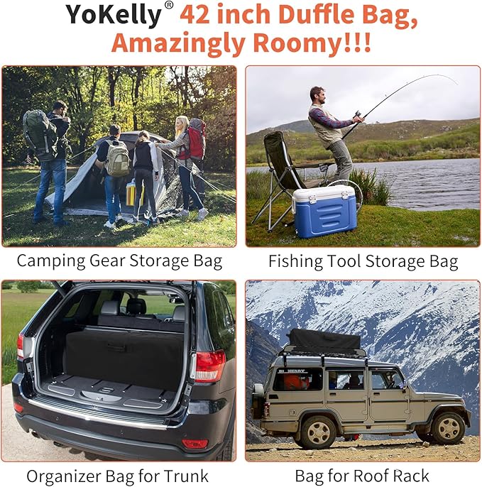 150L Extra Large Duffle Bag - 42 inch Heavy Duty Luggage Bag for Travel/Camping - Black