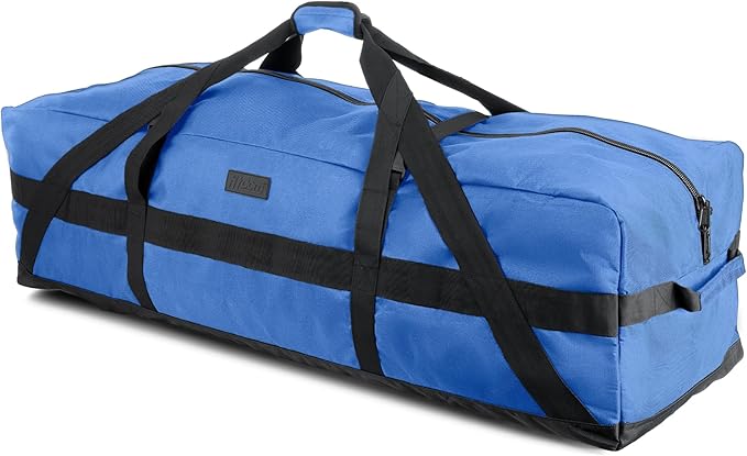 Fitdom 106L 45" Heavy Duty Extra Large Duffle with Upgrade Zipper, Durable & Water Resistant. Perfect as Camping Travel Storage Tent Storage Sports Equipment Bag For Coaches & More