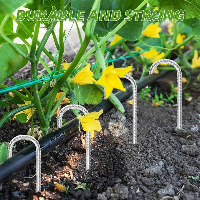 Rebar Stakes 12inx6mm Galvanized J Hook 6pcs – Heavy Duty Ground Tent Stakes for Fence,Bounce House,Outdoor Plants,Artificial Turf,Dog Coop,Metal Stakes for Christmas Decorations