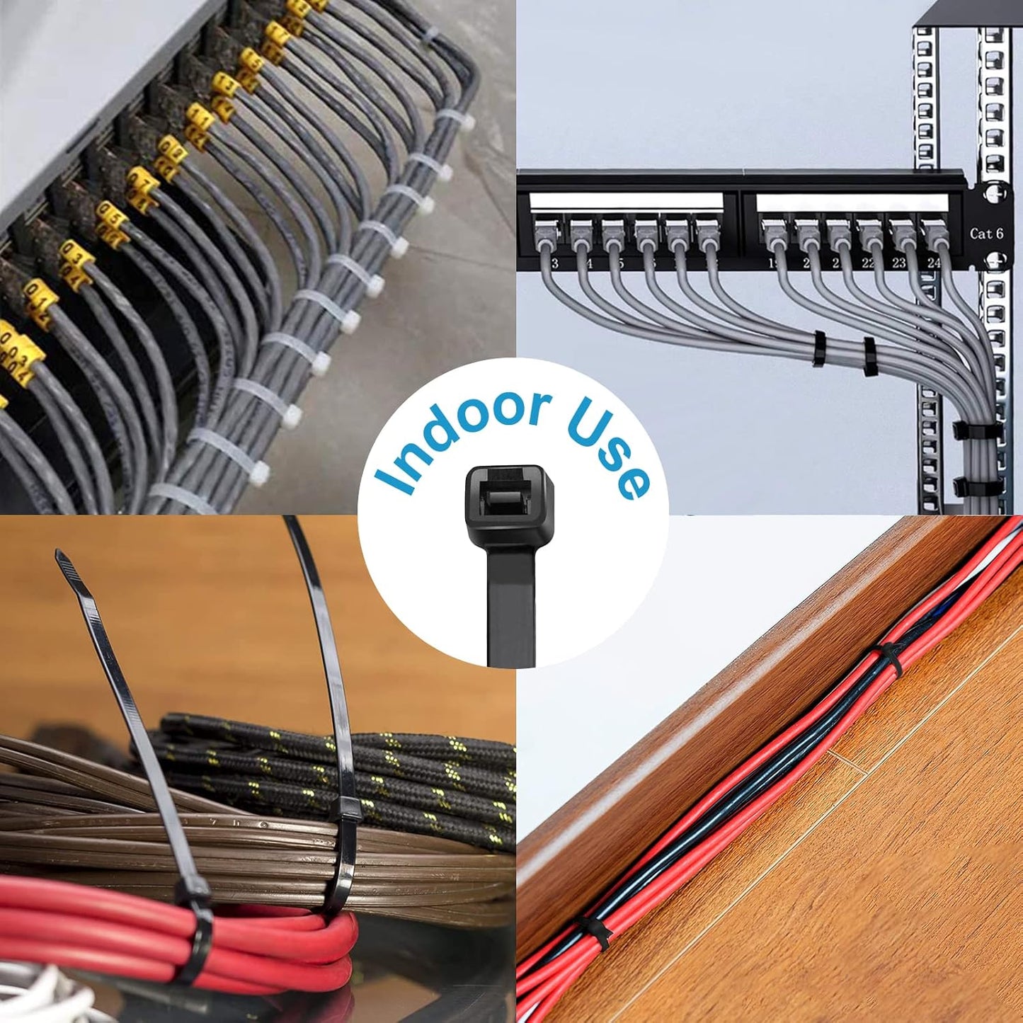 TANTTI 12 inch, 1000 pack, 40lb, Zip Ties Black Zip Ties Cable Ties, Self-locking Wire ties for indoor and outdoor use