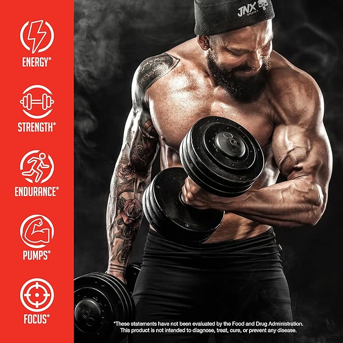 JNX SPORTS The Curse! Pre Workout Powder for Men & Women, Caffeine, Beta-Alanine, Creatine, L-Citrulline, 30 Servings, Watermelon Flavor ??Boost Energy, Strength & Focus