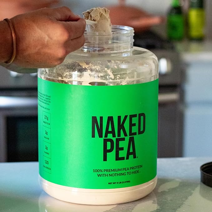 NAKED Pea - 5LB 100% Pea Protein Powder from North American Farms - Unflavored Vegan Pea Protein Isolate - Plant Protein Powder, Easy to Digest - 76 Servings