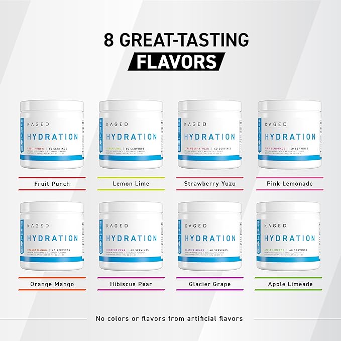 Kaged Electrolyte Hydration Powder Hydracharge Pink Lemonade Sports Drink for Men and Women Pre, Post, Intra Workout Supplement 60 Servings