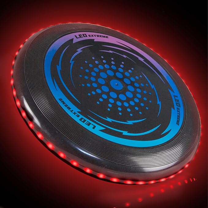 Toysery LED Light Up Fresbee - Glow in The Dark Fresbee for Kids and Adults, Flying Disc Adventure for Day and Night - Easy to Use Ideal for Camping Game