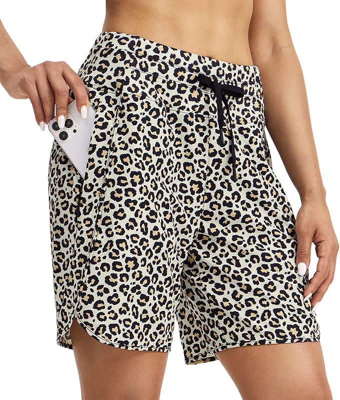 Willit Women's 7" Athletic Running Shorts Long Workout Hiking Shorts Quick Dry High Waisted Active Zipper Pocket(X-Small)