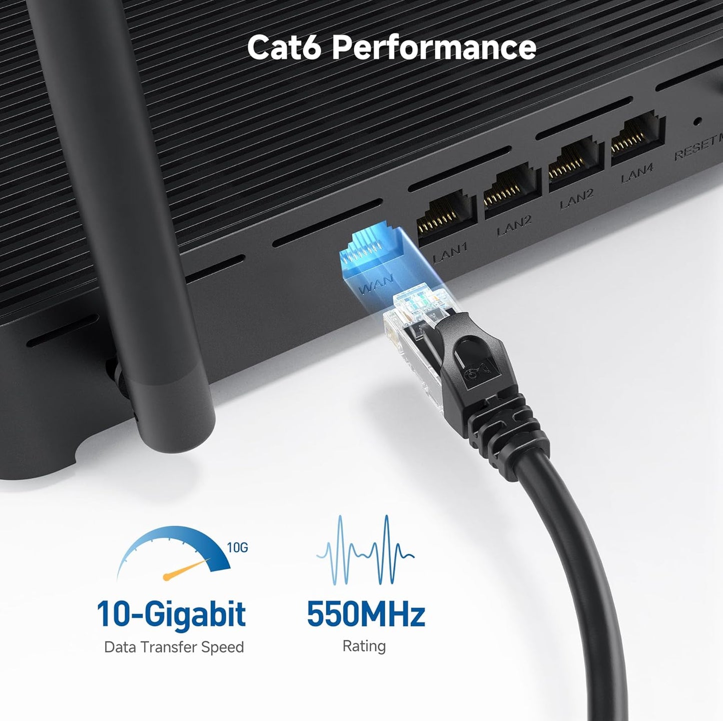 10Gbps 5-Pack 6 3ft, 6 Cat6 Cable Matters Snagless Short Cat Ethernet Cable - Cat Cable, Cord, Ethernet Cord, Black